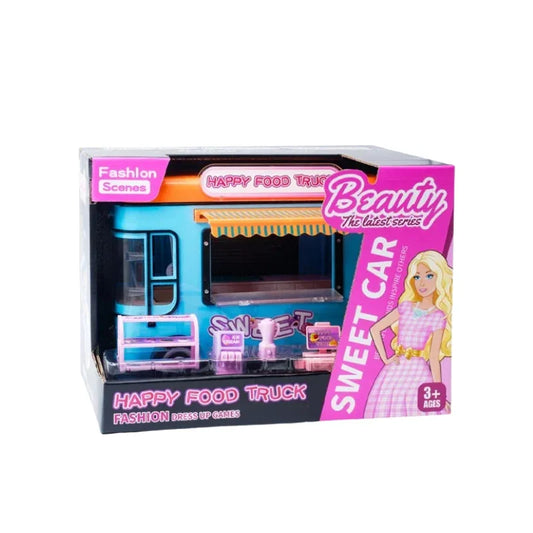 Barbie Happy Food Truck Pretend Play Mobile Kitchen Vehicle