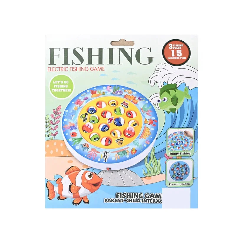 Electric Fun Fishing Game Table for Kids – Rotating Musical Fishing Pond