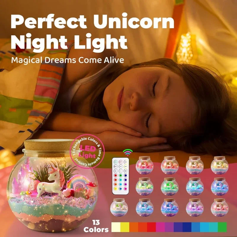 Unicorn Terrarium Kit– Magical DIY LED Night Light Craft Kit
