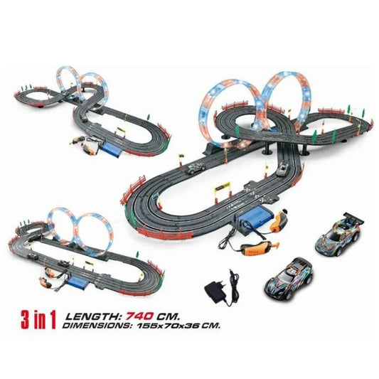 Train and Race Track Playset Toy – Multi-Vehicle Track System