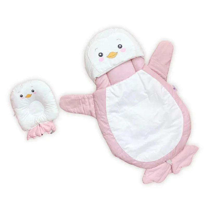 Cute Penguin Baby Sleeping Bag with Matching Pillow