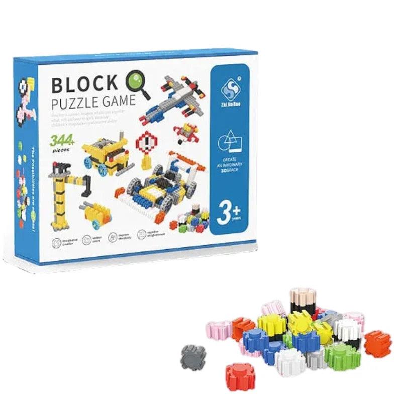 Creative Block Puzzle Game - 344+ Pieces Construction Set for Kids