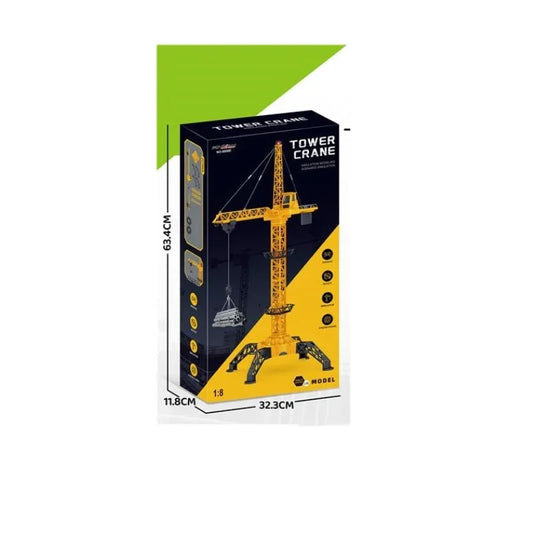 RC Construction Tower Crane Toy – Rail Base, Remote Control,  for Realistic Play