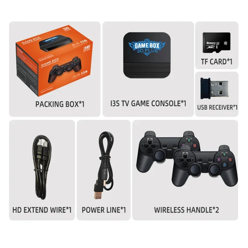 GameBox Classic – 2.4G Wireless Retro Console PS1 Style  with Dual Controllers