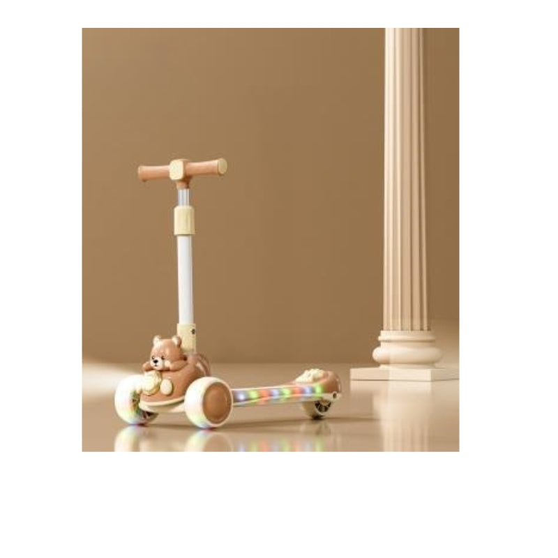 BearGlow Adjustable Height Kids Scooter – Fun Ride With Cute Bear Design