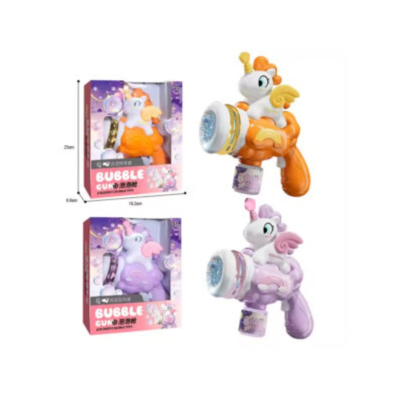 Unicorn Light-Up Bubble Gun for Kids – Magical Handheld Bubble Blaster Toy