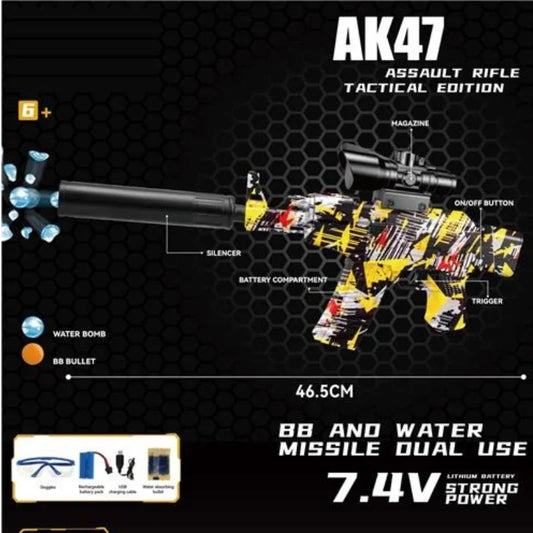Rechargeable Graffiti AK47 – 2-in-1  Electric Water Bullet Gun
