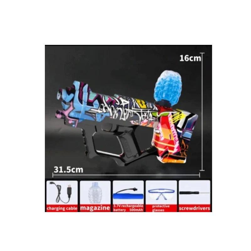 Graffiti Series Electric Water Bullet Gun – Fully Automatic Submachine Blaster