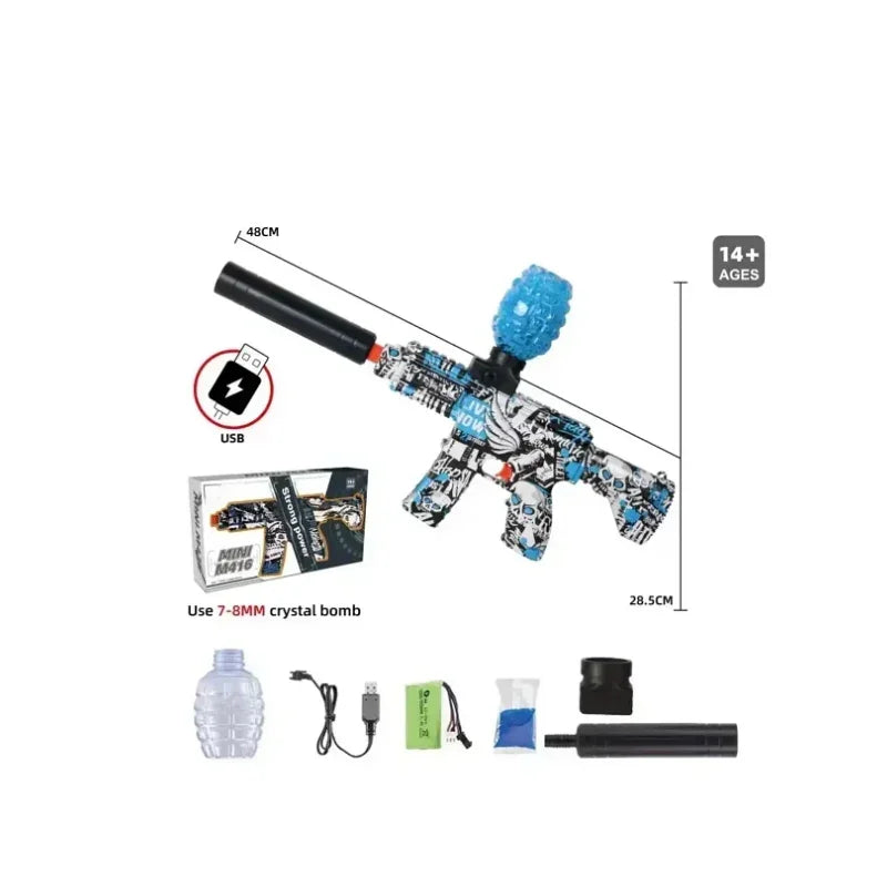 Graffiti Series Fully Automatic Water Bullet Blaster – Rechargeable Electric Gel Gun