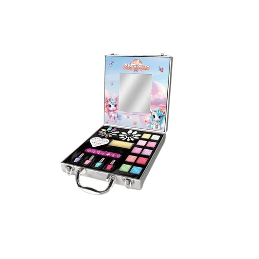 Glam Box – DIY Kids Makeup & Nail Art Set with Storage Case