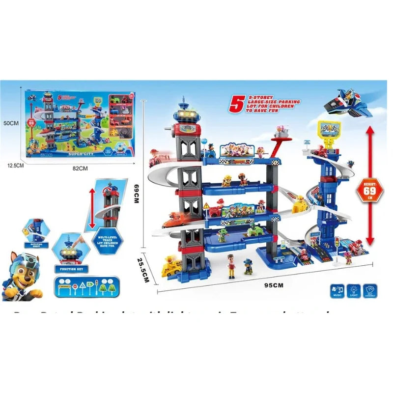 Paw Patrol Rescue Garage Light & Sound Parking Lot with 7 Vehicles