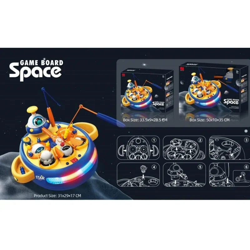 Space Whack-a-Mole Game Board- Multiple Game Modes and Mallets