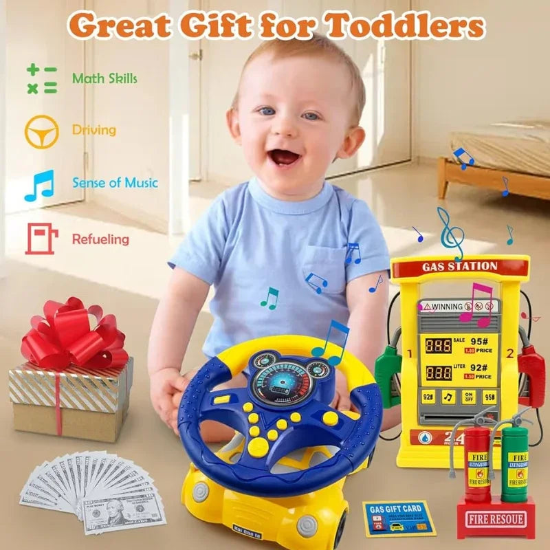 Steering Wheel Traffic Playset Driving Simulator Toy