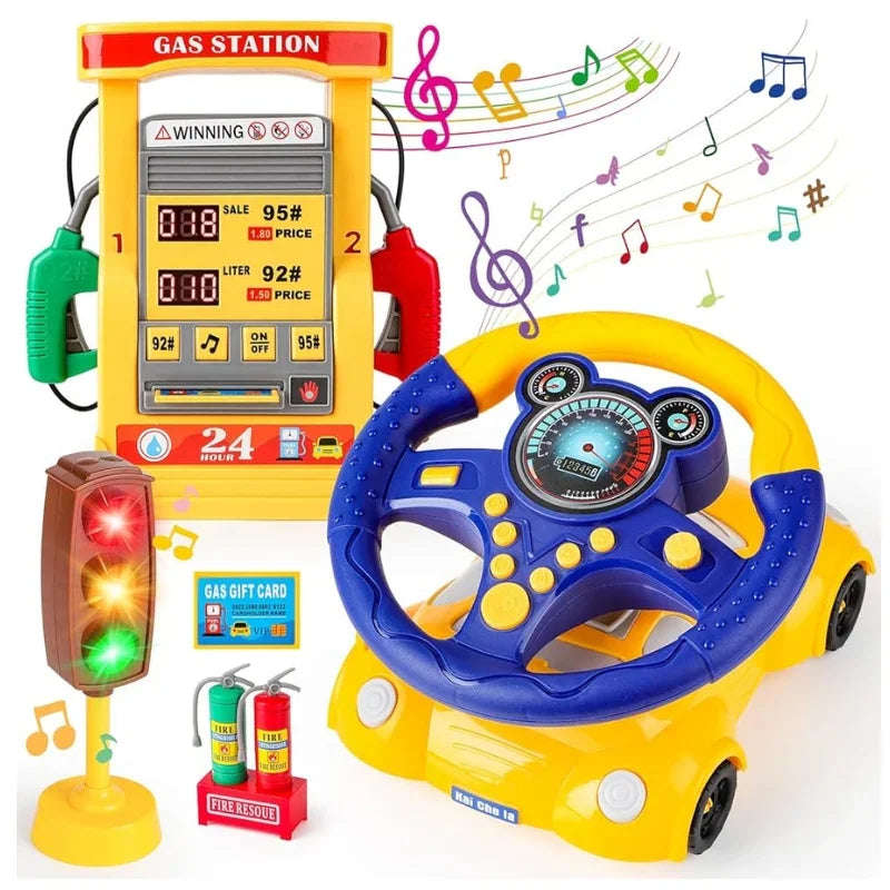 Steering Wheel Traffic Playset Driving Simulator Toy