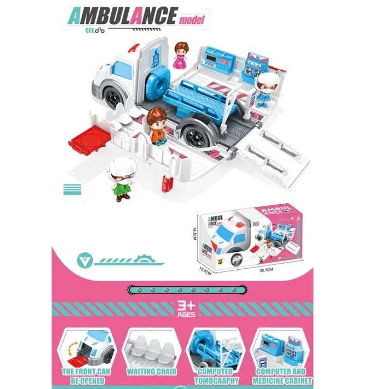 Deluxe Storage Ambulance Playset –Medical Rescue Vehicle