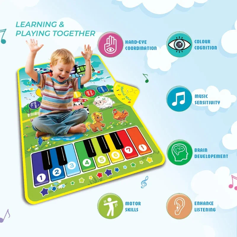 Animal Musical Drum Set Performance Mat– Floor Play Mat