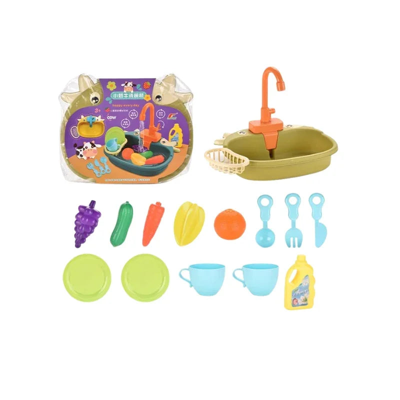 Cow Kitchen Sink Playset for Kids – Cow Design for Fun