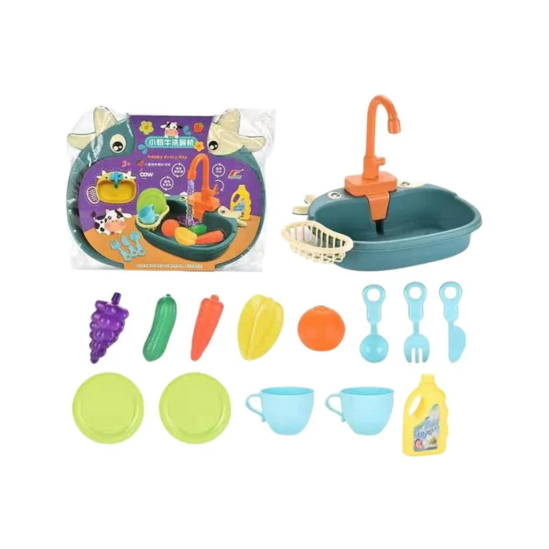 Cow Kitchen Sink Playset for Kids –  Cow Design for Fun