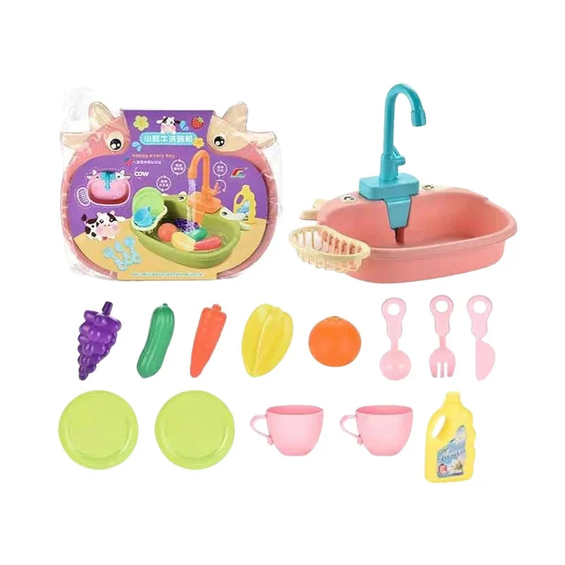 Cow Kitchen Sink Playset for Kids – Cow Design for Fun