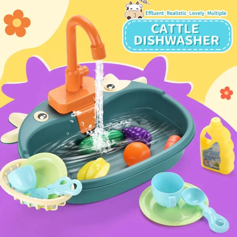 Cow Kitchen Sink Playset for Kids – Cow Design for Fun