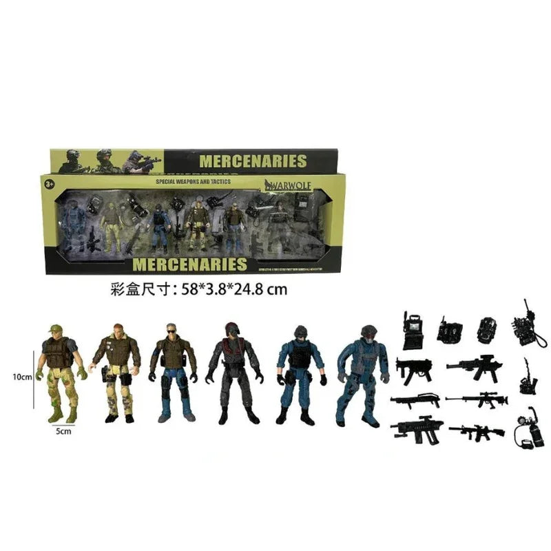Military Soldier Action Figure Play Set  – Army Combat Toy Kit