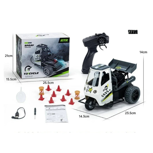 RC Tricycle with Spray Function – High-Speed Action Meets Cool Effects