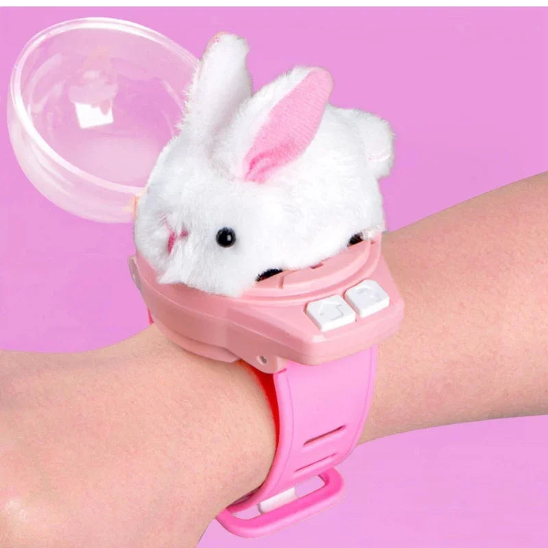 Remote Control Watch Plush Bunny Car Toy Soft Furry Rabbit Vehicle