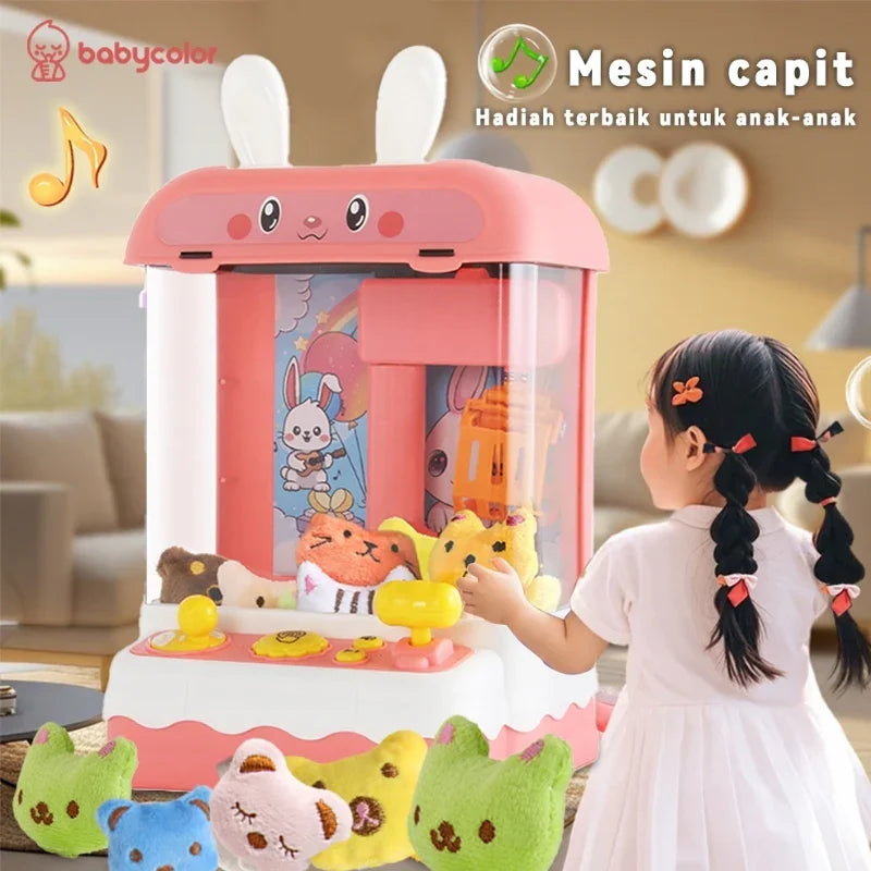 Mini Claw Machine with Light-Up Rabbit Design – USB-Powered Toy Game