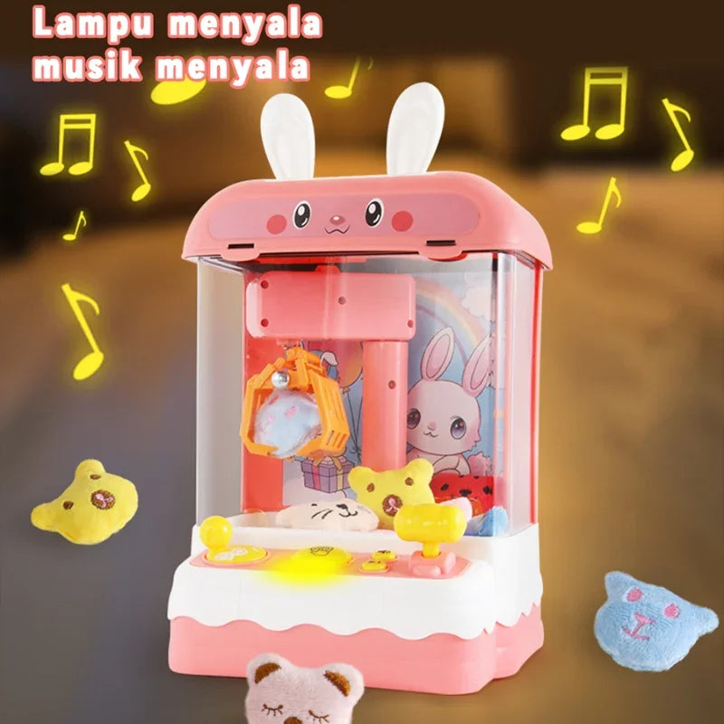 Mini Claw Machine with Light-Up Rabbit Design – USB-Powered Toy Game