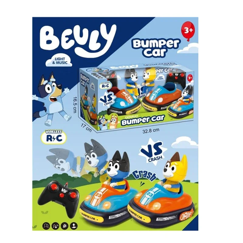 Bluey Cartoon Double Bumper Car  Remote Control Vehicles Set