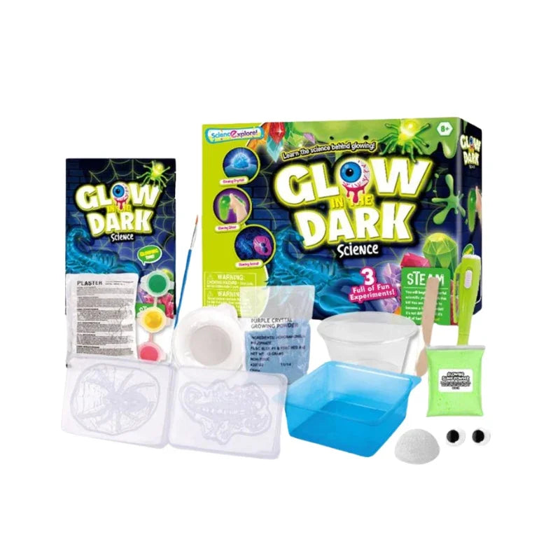 Glow-in-the-Dark Science Experiment Kit –Slime And Crystal Activity Set