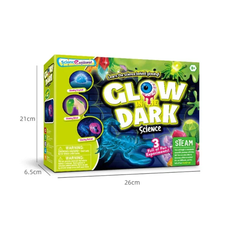 Glow-in-the-Dark Science Experiment Kit –Slime And Crystal Activity Set