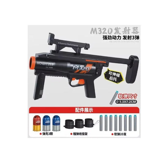 Triple-Shot Grenade Launcher Toy – Realistic Shell Ejection Blaster