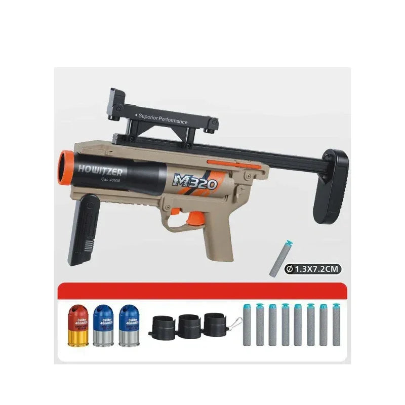 Triple-Shot Grenade Launcher Toy – Realistic Shell Ejection Blaster