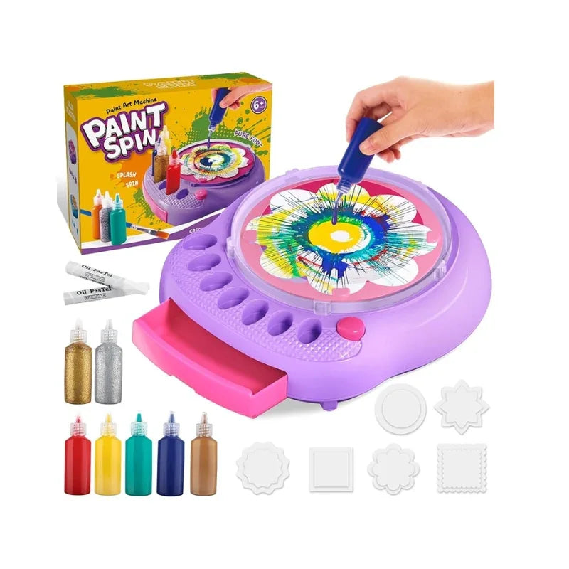 Arts and Crafts Spin Art Machine Kit for Kids – Fun DIY Craft Activity