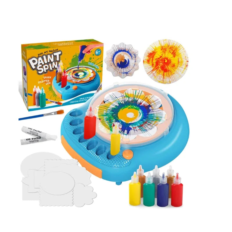 Arts and Crafts Spin Art Machine Kit for Kids – Fun DIY Craft Activity