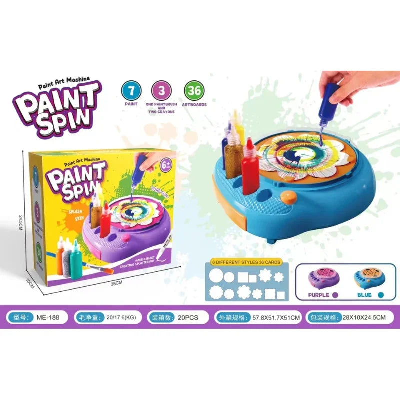 Arts and Crafts Spin Art Machine Kit for Kids – Fun DIY Craft Activity