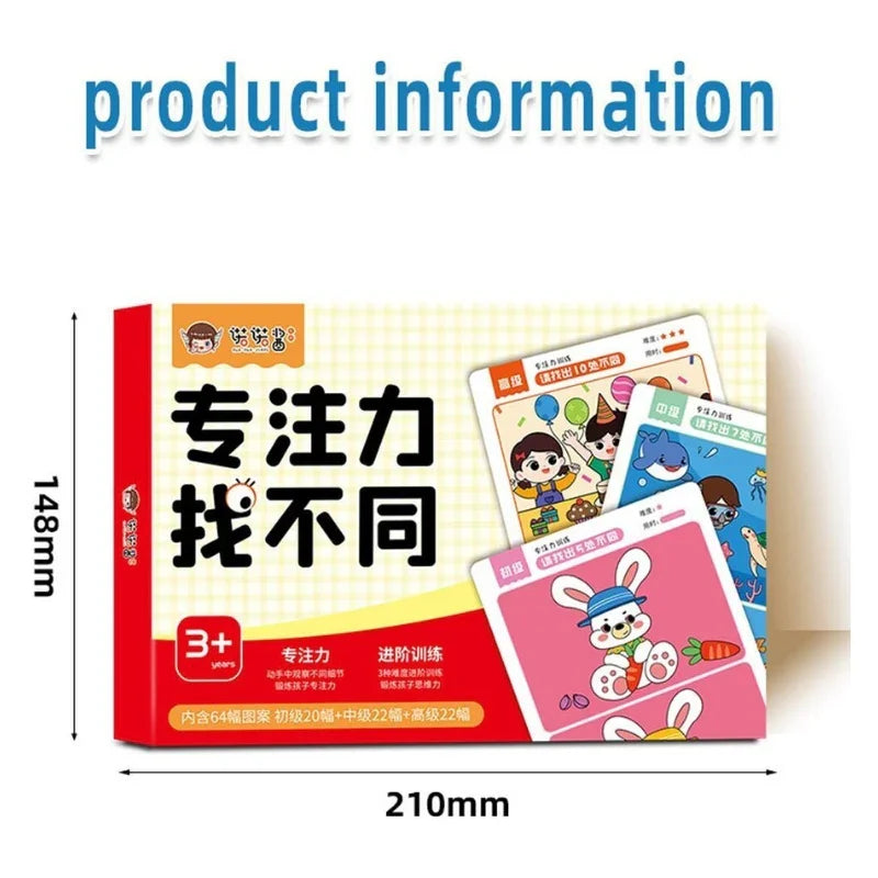 Portable Attention Find the Differences in the Pictures Game Card Set