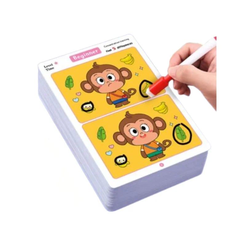 Portable Attention Find the Differences in the Pictures Game Card Set