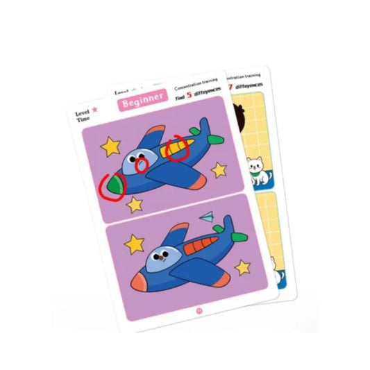 Portable Attention Find the Differences in the Pictures Game Card Set