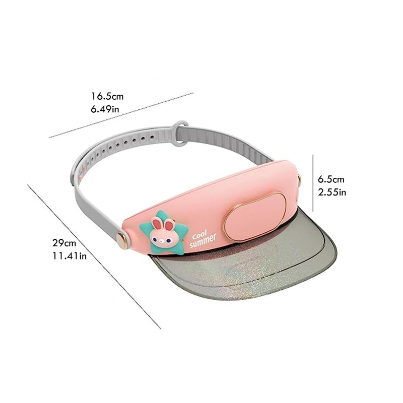 Cooling Fan Visor Hat-Cartoon Design Hat for Outdoor Summer