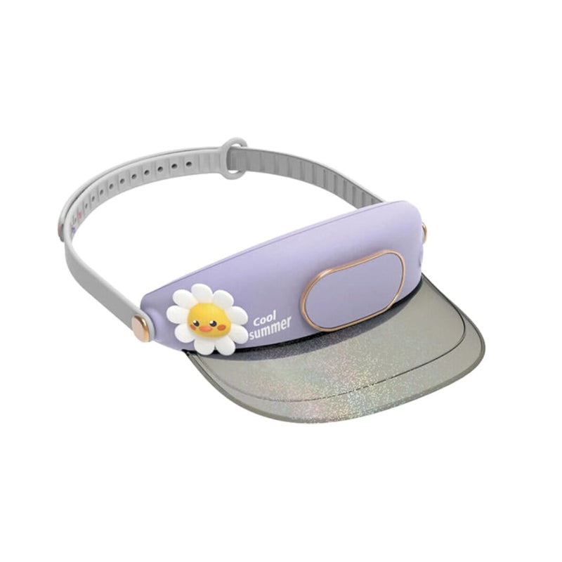 Cooling Fan Visor Hat-Cartoon Design Hat for Outdoor Summer