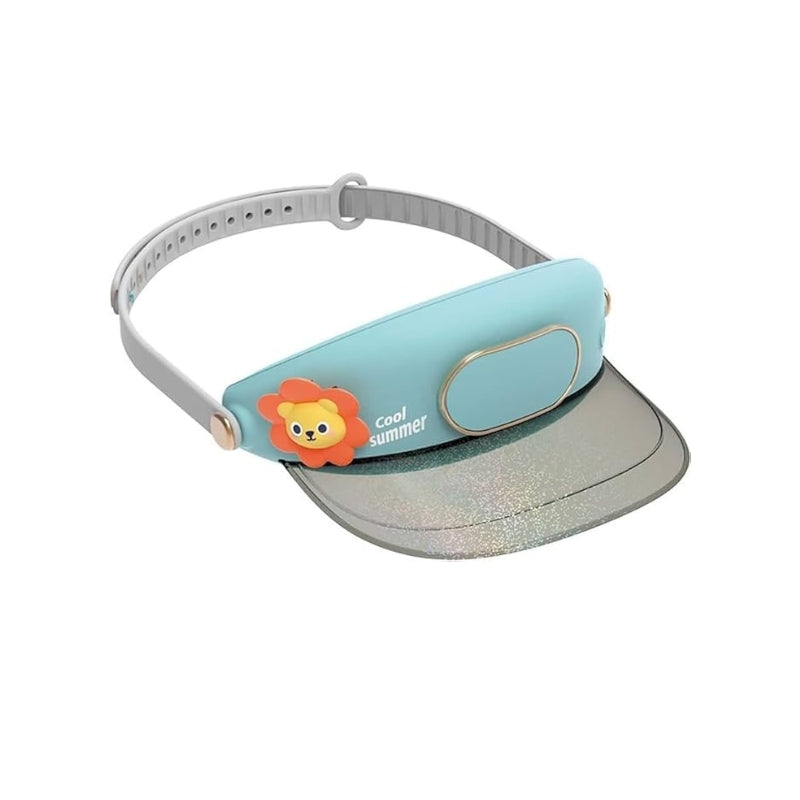 Cooling Fan Visor Hat-Cartoon Design Hat for Outdoor Summer