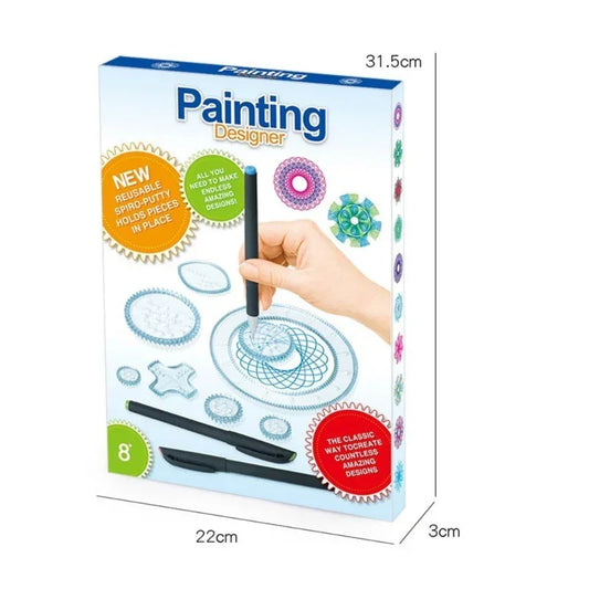 Interlocking Gear Wheel Drawing Toy Set – Spiral Traction Art Kit