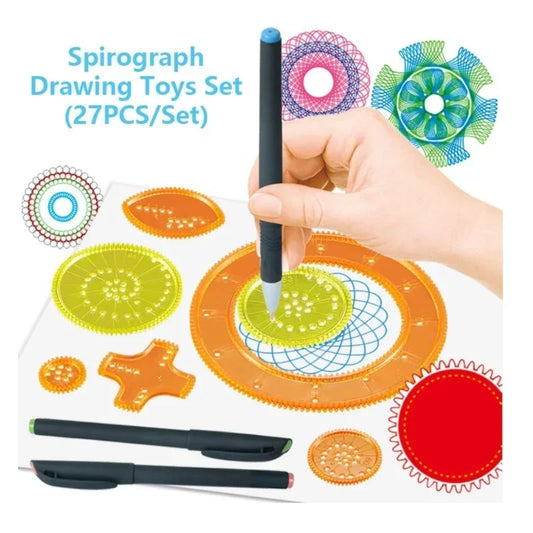 Interlocking Gear Wheel Drawing Toy Set – Spiral Traction Art Kit