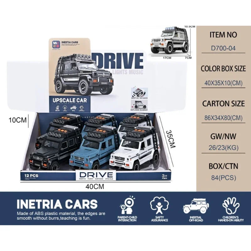 Deluxe Inertia SUV Toy Cars – Lights, Music & Off-Road Action