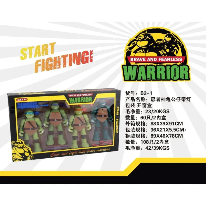 TMNT Power Squad – Light-Up Ninja Turtles Action Figure Set (4-Pack)