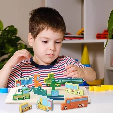 Creative 3D Wooden Transport Puzzle Fun & Entertainment For Kids