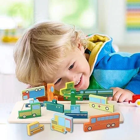 Creative 3D Wooden Transport Puzzle Fun & Entertainment For Kids