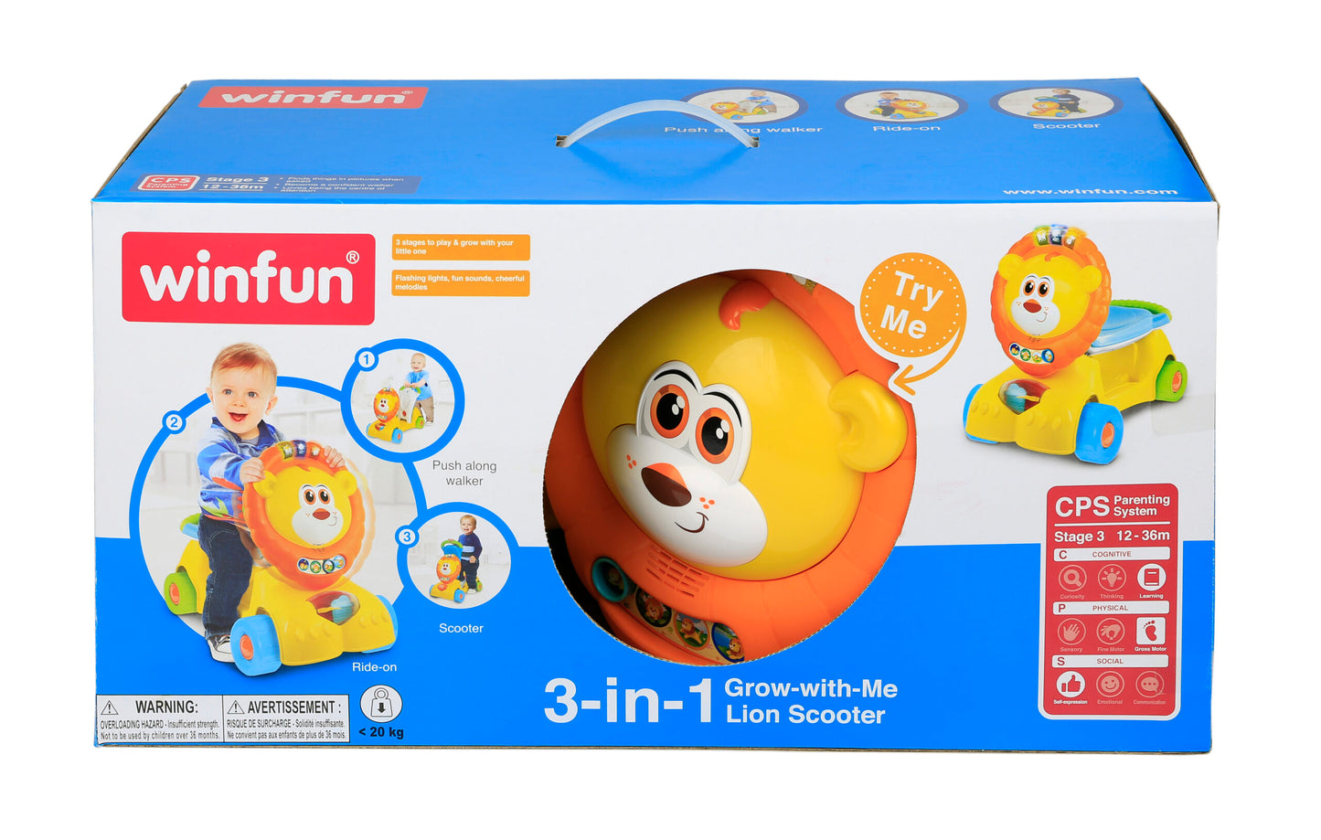 Winfun - 3-in-1 Grow-with-Me Lion Scooter